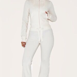 PrettyLittleThing Cream Track Suit Pants & Hoodie Set